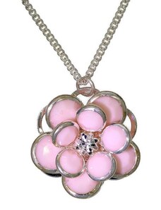 GIIL Růžový náhrdelník s kytičkou