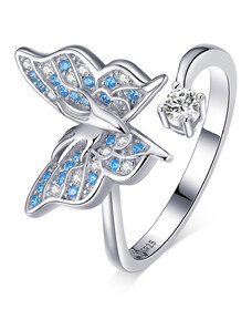 Royal Fashion nastavitelný prsten Třpytivý motýl BSR098