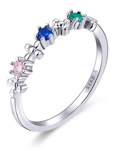 Royal Fashion prsten Barevné kameny SCR637