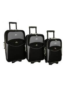 Rogal Sada 3 šedo-černých cestovních kufrů "Standard" - vel. M, L, XL