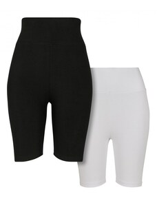 URBAN CLASSICS Urban Glassics Ladies High Waist Cycle Shorts 2-Pack - black/white
