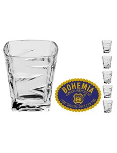 SkloBižuterie Křišťálové sklenice na whisky 300ml Bohemia Crystal, 6ks