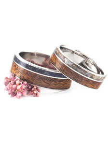 Zaczyk Wood Rings Snubní prstýnky Z-Palisandr Pearl Noc Kahiry Stainless Steel