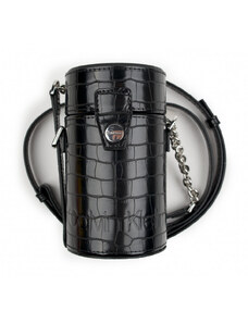Calvin Klein černá malá kabelka Drum Cylinder Crossbody Croc