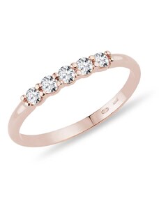 Prsten s diamanty v růžovém 14k zlatě KLENOTA K0226014