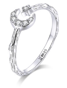 Royal Fashion nastavitelný prsten Měsíc a hvězda SCR638