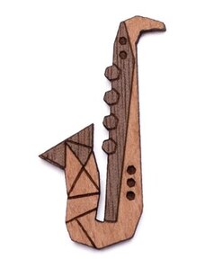 BeWooden Dřevěná brož Saxophone Brooch