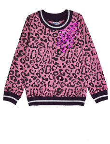 Winkiki Kids Wear Dívčí mikina Leopard - růžová