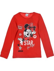 DISNEY MINNIE MOUSE ČERVENÉ TRIČKO S DLOUHÝM RUKÁVEM Červená