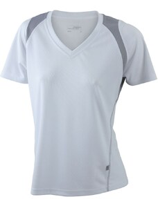 James & Nicholson Dámské běžecké triko s krátkým rukávem James & Nicholson (JN396) Bílá / Stříbrná S