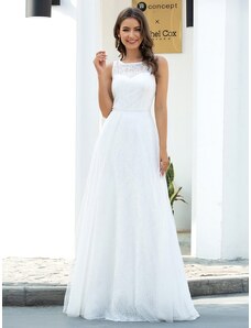 Ever Pretty dlouhé bílé šaty s výšivkou 0645