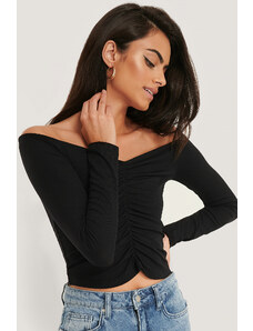 NA-KD Rouched Long Sleeve Top
