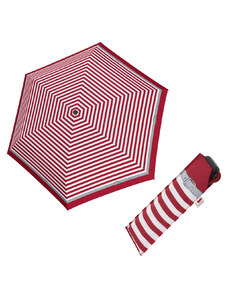 Doppler Mini Slim Carbonsteel DELIGHT - dámský plochý skládací deštník červená