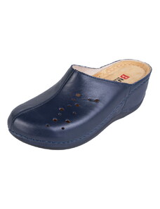 Buxa Dámská zdravotní kožená obuv na klínku BZ341 - Tmavě modrá