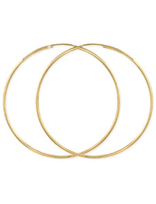 GEMMAX Jewelry Velké zlaté náušnice hladké Kruhy , žluté zlato Ø 65 mm GLEYN-65-63461