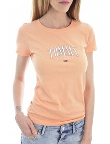 Tommy Hilfiger Dámské triko Tommy Jeans oranžové SCRIPT TEE