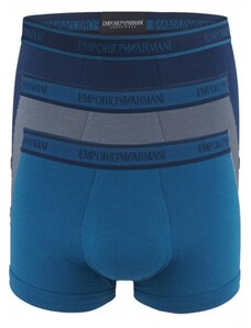 Boxerky Emporio Armani 3 pack - modrá / modrá / šedá