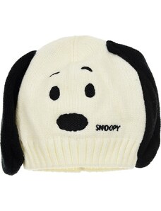 BASIC Snoopy zimní čepice s ouškama bílá Smetanová