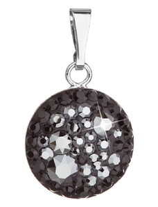 EVOLUTION GROUP Stříbrný přívěsek s krystaly Swarovski černý kulatý 34225.5 hematite