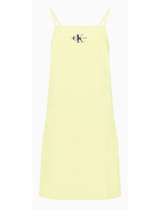 Calvin Klein dámské žluté šaty MONOGRAM SLIP DRESS