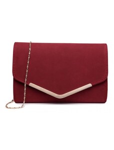 Miss Lulu Kabelka - semišová, listová, clutch, červená