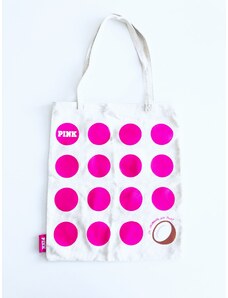 Victoria's Secret Victoria's Secret PINK Dot Taupe stylová plátěná taška s puntíky - UNI / Šedobéžová / Victoria's Secret