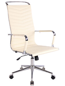 DMQ Krémově bílá prošívaná kancelářská židle Lexus