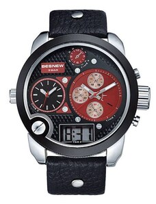 Beangel Pánské hodinky TripleZone Digital - červené