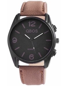 Beangel Pánské hodinky QBOS hnědé Basic Black