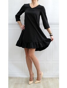 INPRESS Černé šaty s volánem (134ART)