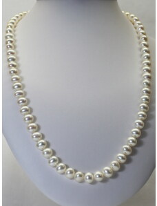 náhrdelník ze sladkovodních perel 7-8 mm, 60 cm se stříbrným uzávěrem