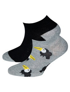 Ewers Dětské ponožky nízké Papoušek (2 páry) šedé