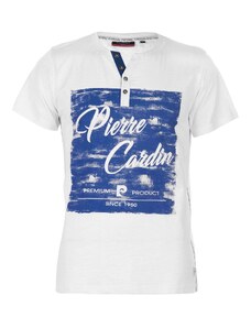 pánské tričko PIERRE CARDIN y neck - WHITE - XL