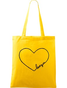 Roni Syvin + Adler/Malfini Ručně malovaná menší plátěná taška - "Love You" srdce