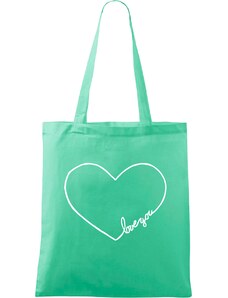 Roni Syvin + Adler/Malfini Ručně malovaná menší plátěná taška - "Love You" srdce