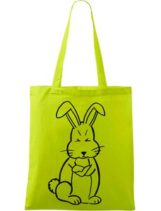 Roni Syvin + Adler/Malfini Ručně malovaná menší plátěná taška - Grumpy Rabbit