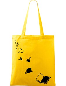 Roni Syvin + Adler/Malfini Ručně malovaná menší plátěná taška - Knihy - Létající - 2