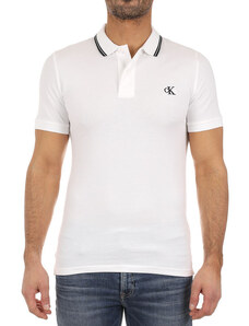 Calvin Klein pánské bílé polo tričko CK ESSENTIAL TIPPING SLIM POLO