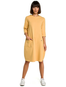 BeWear Dámské midi šaty Czesl B083 žlutá M