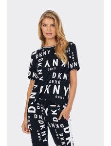 DKNY dámské tričko allover logo - černé