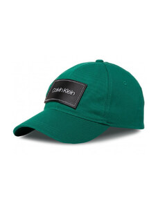 Calvin Klein pánská zelená kšiltovka Leather Patch Bb Cap