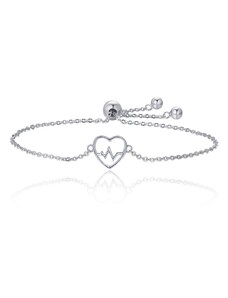 Linda's Jewelry Stříbrný náramek Love Srdcebeat INR072