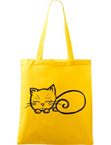 Roni Syvin + Adler/Malfini Ručně malovaná menší plátěná taška - Spící kotě