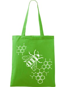 Roni Syvin + Adler/Malfini Ručně malovaná menší plátěná taška - Včela - S plástvemi