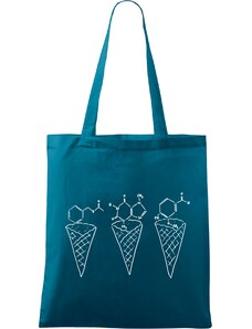 Roni Syvin + Adler/Malfini Ručně malovaná menší plátěná taška - Zmrzliny - Jahoda, čokoláda a vanilka