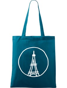 Roni Syvin + Adler/Malfini Ručně malovaná menší plátěná taška - Eiffellova věž