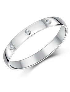 OLIVIE Stříbrný rhodiovaný prsten se zirkony 3771