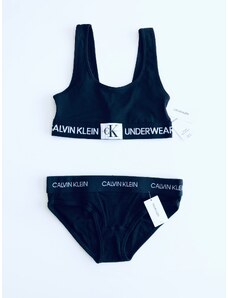 Calvin Klein Calvin Klein Monogram Black sportovní podprsenka Bralette a kalhotky Bikini - XS / Černá / Calvin Klein