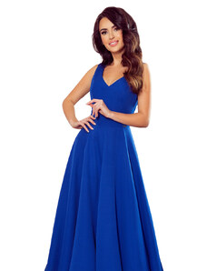 Dlouhé šaty s výstřihem Numoco CINDY - modré