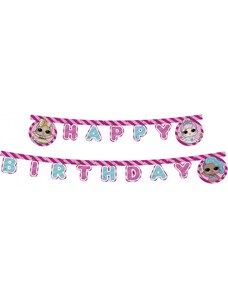 Girlanda narozeniny - Happy birthday - LOL GLITTERATI - 210cm